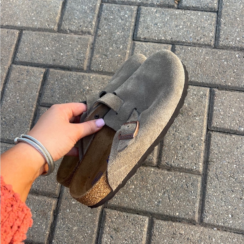 Boston Suede Leather Taupe Birkenstock